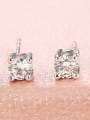 thumb Copper Alloy White Gold Plated Simple style Zircon Two Pieces Jewelry Set 1