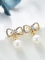 thumb Fashion Bowknot Artificial Pearls Stud Earrings 2