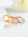thumb Stainless Steel With Gold Plated Classic Tricolor gold Band Rings 3