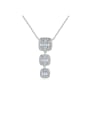 thumb Copper With Platinum Plated Simplistic Square Necklaces 0
