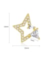 thumb Copper inlay AAA zircon triangles starry stud earrings 3