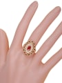 thumb Exaggerated Retro style Crystal Rhinestones Alloy Ring 1