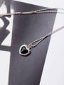 thumb 925 Sterling Silver With Platinum Plated Delicate Heart Necklaces 0