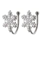 thumb 925 Sterling Silver With Platinum Plated Simplistic   Snowflake  Clip On Earrings 4