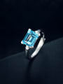 thumb Simple Rectangular Sapphire Gemstone Engagement Ring 0