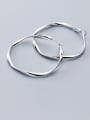 thumb 925 Sterling Silver  Fashion Wave Round Hoop Earrings 2