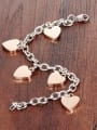 thumb Simple Smooth Rose Gold Plated Heart Titanium Bracelet 2