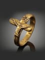 thumb Retro style Jesus Cross Antique Gold Plated Alloy Ring 0