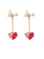 thumb Alloy With Gold Plated Simplistic Heart Drop Earrings 0