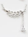 thumb Sterling Silver personalized diamond Leaf Necklace 2