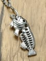 thumb Delicate Black Gun Plated Fish Bones Shaped Titanium Pendant 2