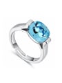 thumb Simple austrian Crystal Alloy Platinum Plated Ring 2