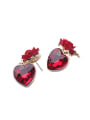 thumb Flower Heart-shaped Alloy drop earring 1