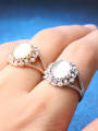 thumb Retro style Opal stone Rhinestones Flowery Alloy Ring 1