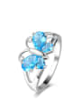 thumb Temperament Blue Butterfly Shaped Zircon Ring 0