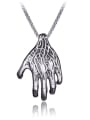 thumb Stainless Steel With Antique Silver Plated Trendy Ghost Hand Necklaces 0