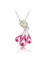 thumb Exquisite Water Drop austrian Crystals Little Leaf Alloy Necklace 0