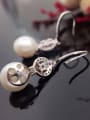 thumb Freshwater Pearl Zircon Round drop earring 1