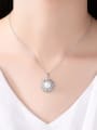 thumb Sterling silver snowflake, 7-8mm natural freshwater pearl necklace 1