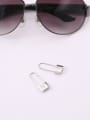 thumb Titanium With Gold Plated Simplistic Pin Clip On Earrings 3