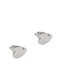 thumb Simple Little Heart Smooth Silver Earrings 0