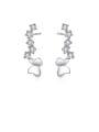 thumb 925 Sterling Silver With Cubic Zirconia Simplistic Butterfly Stud Earrings 0