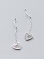 thumb Lovely Hollow Heart Shaped S925 Silver Line Earrings 0