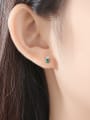 thumb 925 Sterling Silver With Cubic Zirconia Cute Round Stud Earrings 1