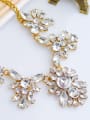 thumb Retro style White Stones Flowery Gold Plated Alloy Necklace 1