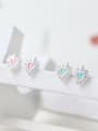 thumb Small Sweet Leaves Color Stud Earrings 1