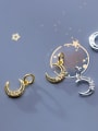 thumb 925 Sterling Silver With Cubic Zirconia Simplistic Moon Charms 1