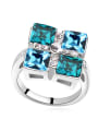 thumb Exaggerated Square austrian Crystals Alloy Ring 3