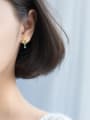thumb Fashionable Gold Plated Moon And Star Shaped Silver Drop Earrings 1