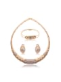 thumb Alloy Imitation-gold Plated Fashion Rhinestones Three Pieces Jewelry Set 0