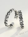 thumb Sterling silver couple ring vintage twist free size ring 0