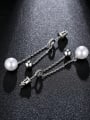 thumb Copper With artificial pearl Simplistic Ball Drop Earrings 3