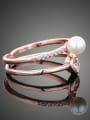 thumb Fashion Two-band Imitation Pearl Cubic Copper Ring 3