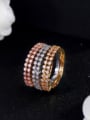 thumb Copper micro plated AAA zircon tricolor plating ring 0