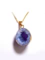 thumb Geometrical Natural Crystal Agate Stone Necklace 0