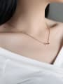 thumb Simple Hollow Round Heart Rose Gold Plated Necklace 1