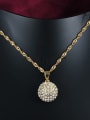 thumb Shining 18K Gold Plated Ball Shaped Zircon Two Pieces Jewelry Set 1
