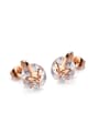 thumb Fashion Tiny Fox Zircon Titanium Stud Earrings 0