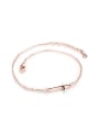 thumb Simple Cross Rose Gold Plated Titanium Anklet 0