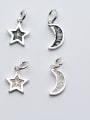 thumb 925 Sterling Silver With Antique Silver Plated Trendy Moon star Charms 3