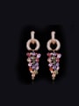 thumb Rose Gold Plated Zircon Drop Cluster earring 0