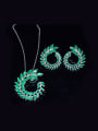 thumb Green Leaves -shape Fashion Western Style Two Pieces Jewelry Set 0