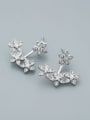 thumb Exquisite Flower Shaped Zircon Drop Earrings 3