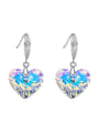 thumb Fashion Shiny Heart austrian Crystals Alloy Earrings 3
