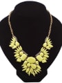 thumb Fashion Resin sticking Flowers Rhinestones Gold Plated Necklace 2