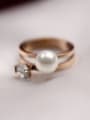 thumb Zircon Artificial Pearl Fashion Ring 0